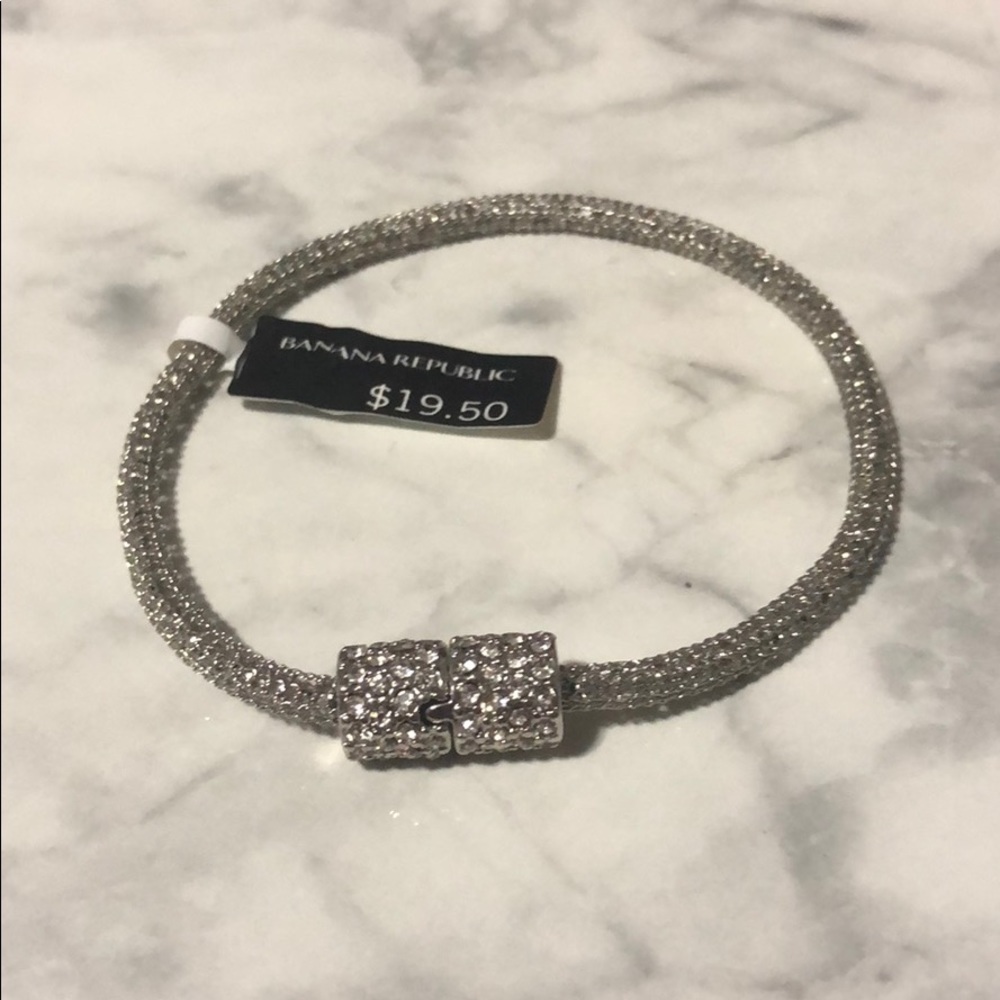 Banana republic silver bracelet rhinestone bling